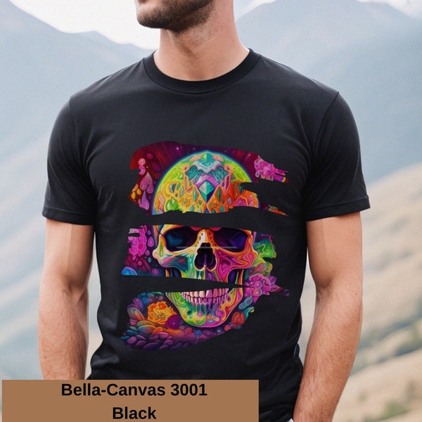 Colorful unisex Skull T-Shirt, Distressed Skull Graphic Design, Teacher Halloween Shirt, Oversized Tee, Gothic Skull Art Gift for Him or Her