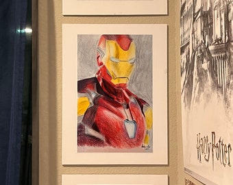 Poster of the “Iron Man” Color Pencil Drawing