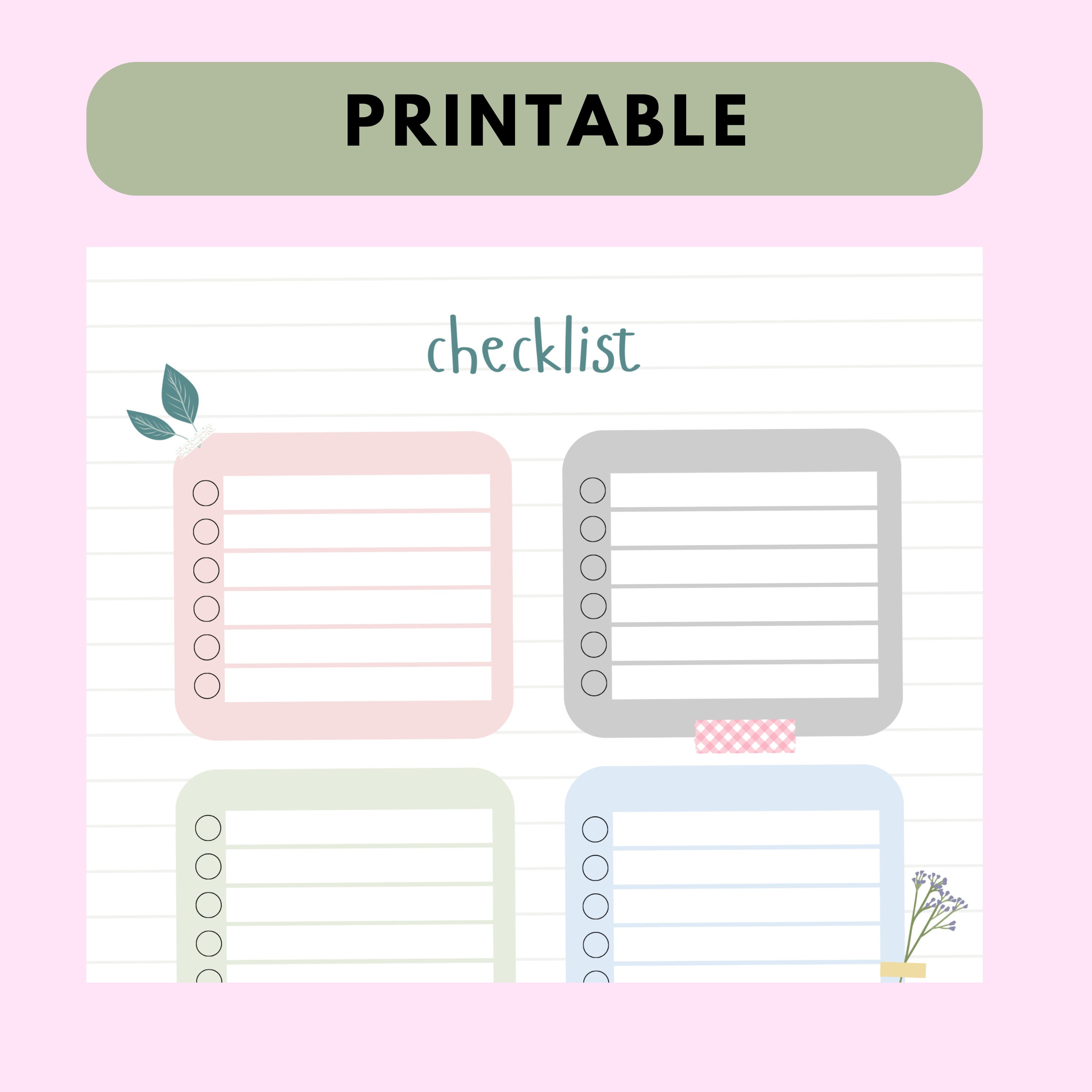 Simple Tasks List Family Chore Chart Cleaning Checklist - Etsy