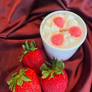 Strawberry Natural Cute Candle Handmade Dessert Candle Premium Fragrance Home Decor