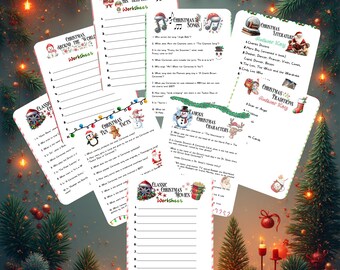 Juego de preguntas y respuestas navideñas imprimible para fiestas navideñas familiares (PDF)