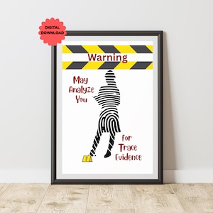 Forensic Science Wall Art Criminal Justice Lab Office Art Student Poster Forensic Wall Art Trace Evidence