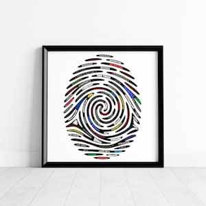 Forensic Fingerprint Typography Wall Art Printable Crime Science Poster ...