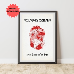 Forensic Science Wall Art Criminal Justice Decor Crime Scene Fingerprint Poster Instant Download Forensic Student