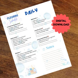 Cleaning Checklist Printable Weekly Monthly Cleaning List Seasonal Cleaning List Printable