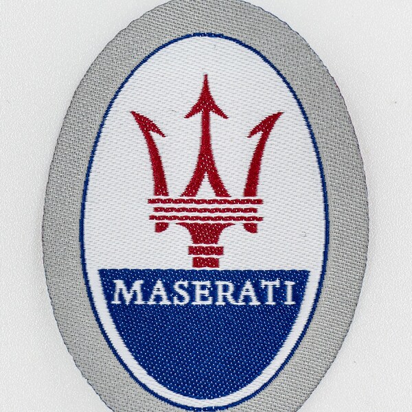 Iron On Patches MASERATI Logo Patch Embroidered Shield Sports