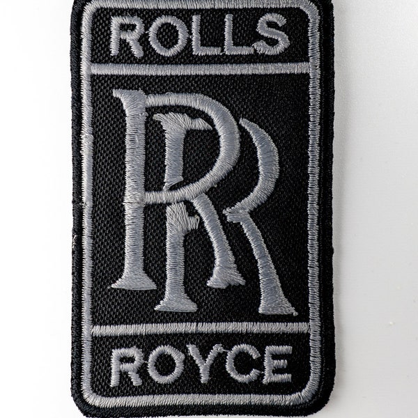 Iron On Patches ROLLS ROYCE Embroidered Shield Rectangle thermo-adhesive patch