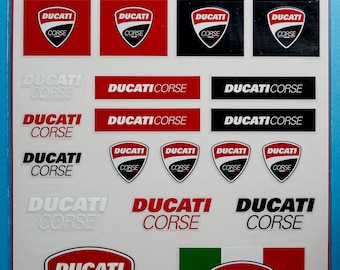 Ducati Corse Large Stickers – GRUPPO PRITELLI Sticker for Motorcycle and Helmet 20.5 x 29 cm