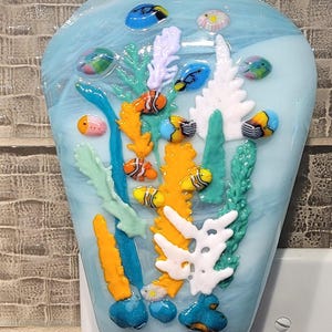 Ocean Themed Night Light / Fused glass/ FREE SHIPPING