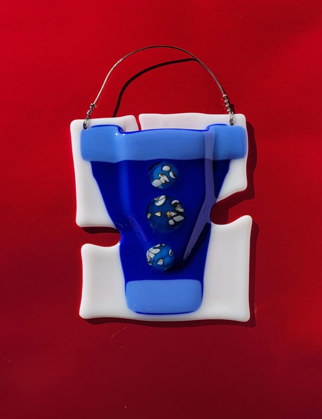 Blue Wall Vase / Fused Glass - Etsy