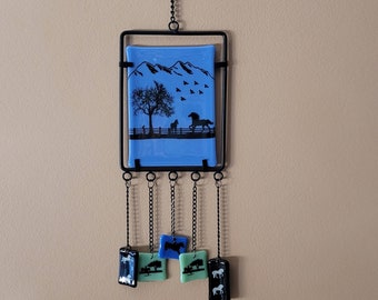 Horse Wind Chime / Fused Glass/ FREE SHIPPING