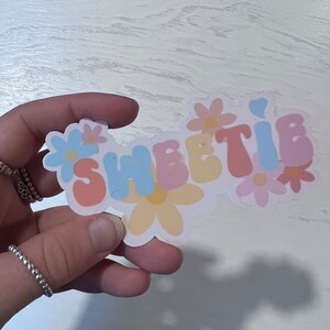 autocollant chéri | autocollant floral | Sticker pour ordinateur portable | Sticker bouteille d'eau