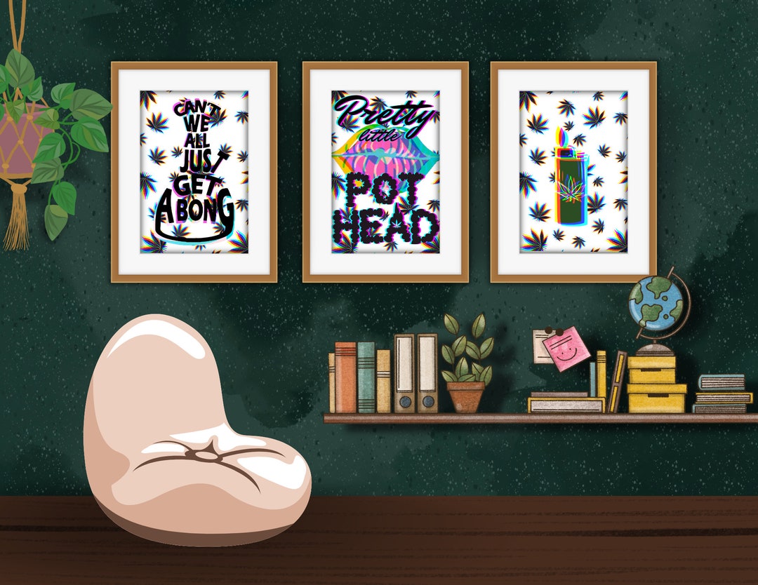 Pretty Little Pothead, Digital Wall Art Collection, Kiss Lips, Lips