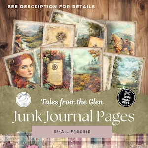 Scottish Tales of the Glen Exklusiv Junk Journal Seiten Outlander Fraser Highland Forest Woodland Vintage Scrapbook Schloss Mittelalter SP023