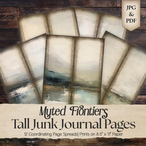 Masculine Tall Skinny Junk Journal Pages, Landscapes Printable Digital Download Craft Pages for Men Vintage Scrapbook Supplies TS001
