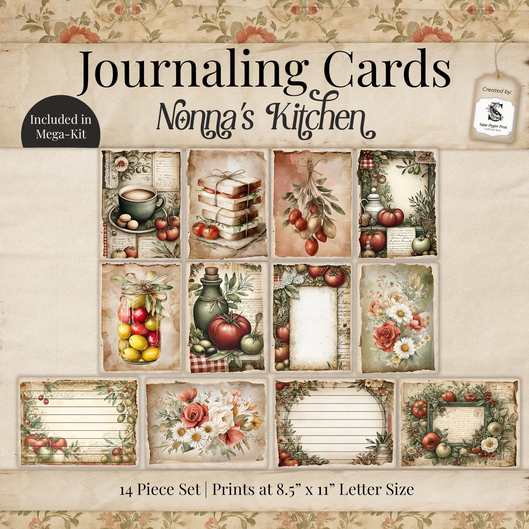 Nonna's Kitchen Junk Journal Kit | Vintage Italian Recipe Ephemera ...