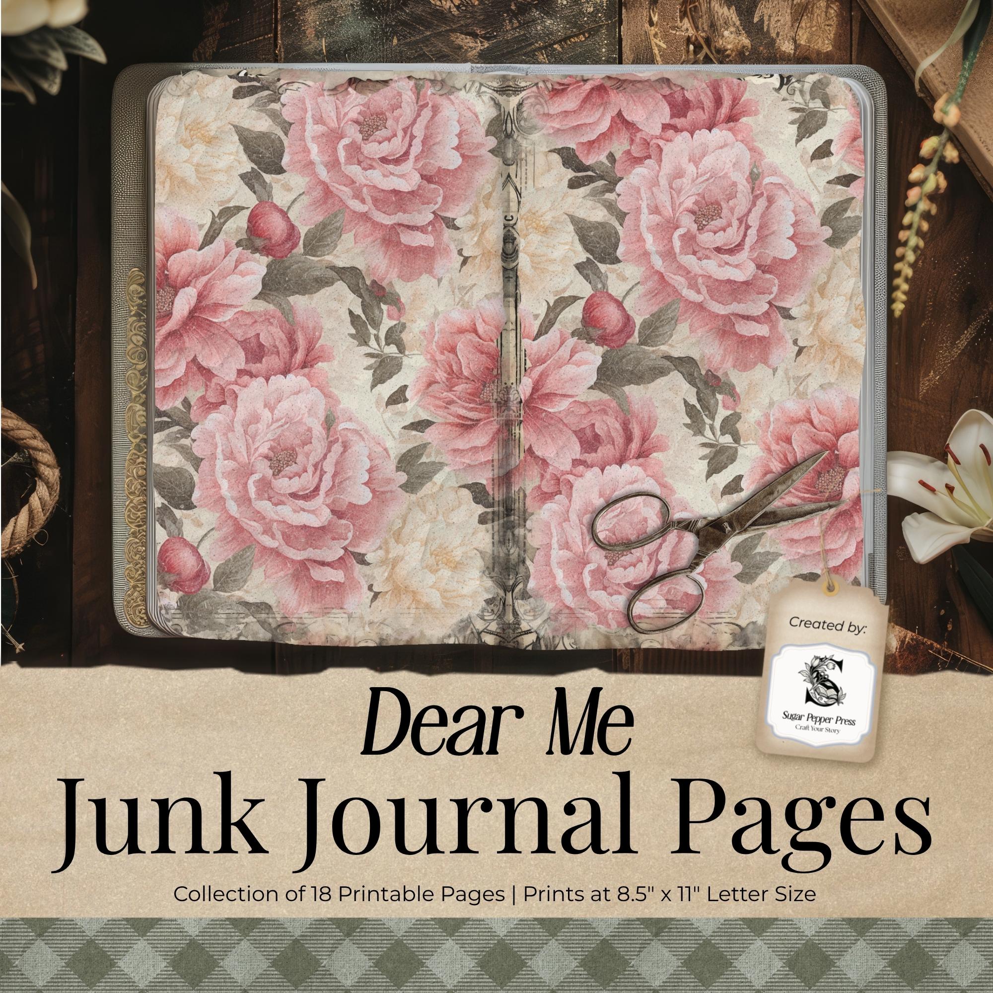 Vintage Roses Junk Journal Pages, Shabby Chic Printable (PDF) PP008 - Etsy