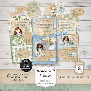 Pochettes de prière du Psaume 23 | Kit éphémère de journalisation biblique (JPG et PDF) SP2640