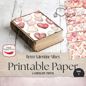 Papier journal imprimable de style rétro vintage, papier éphémère vintage, téléchargement numérique, pages de scrapbooking et fournitures JJ003