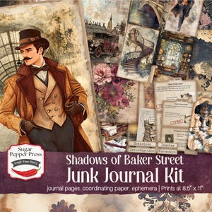 Vintage detective-junkjournaalkit | Mannelijk Mystery Case-bestand, afdrukbare ephemera, digitaal plakboek SP046