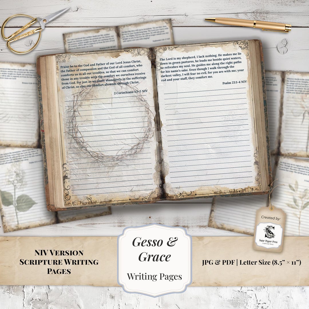 Numbered Scripture Writing Paper Printable NIV Scripture Writing Pages | Christian Bible Journaling ...