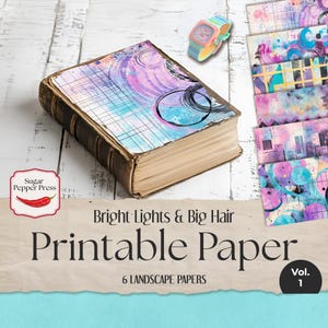 Groovy Pastell 80er Jahre Digitales Papier | Lebendige Retro Designs für Junk Journaling, Scrapbooking und kreatives Handwerk SP045