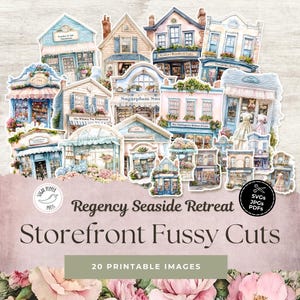 Storefront Fussy Cuts Regency Seaside Retreat Ephemera | Beach Junk Journal Lighthouse Vintage Sea Scrapbook Kit Ocean Carousel Horse SP021