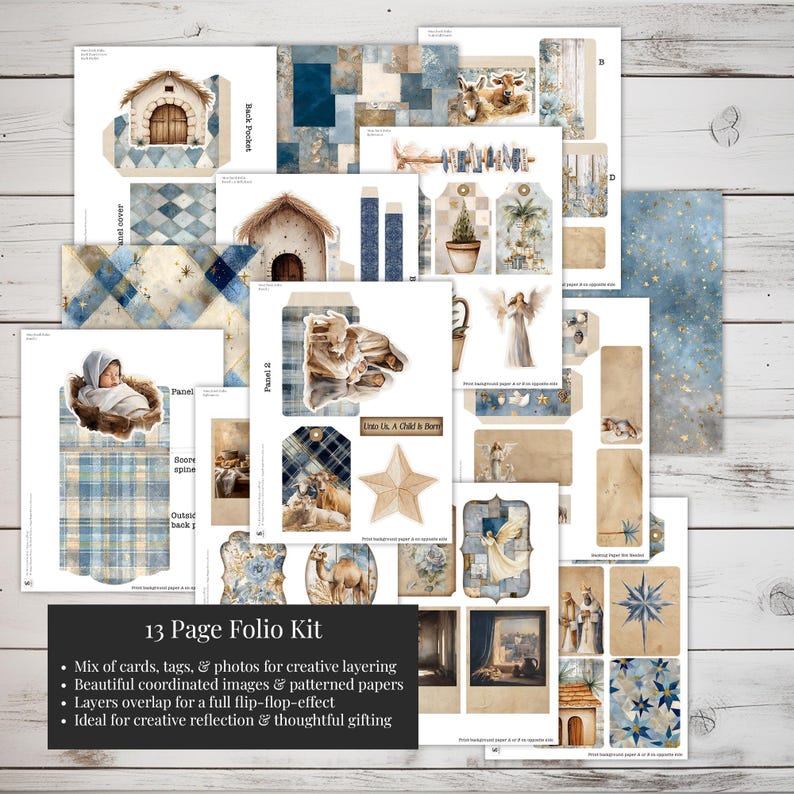 Nativity Christmas Junk Journal | Printable Craft Kit for Faith ...