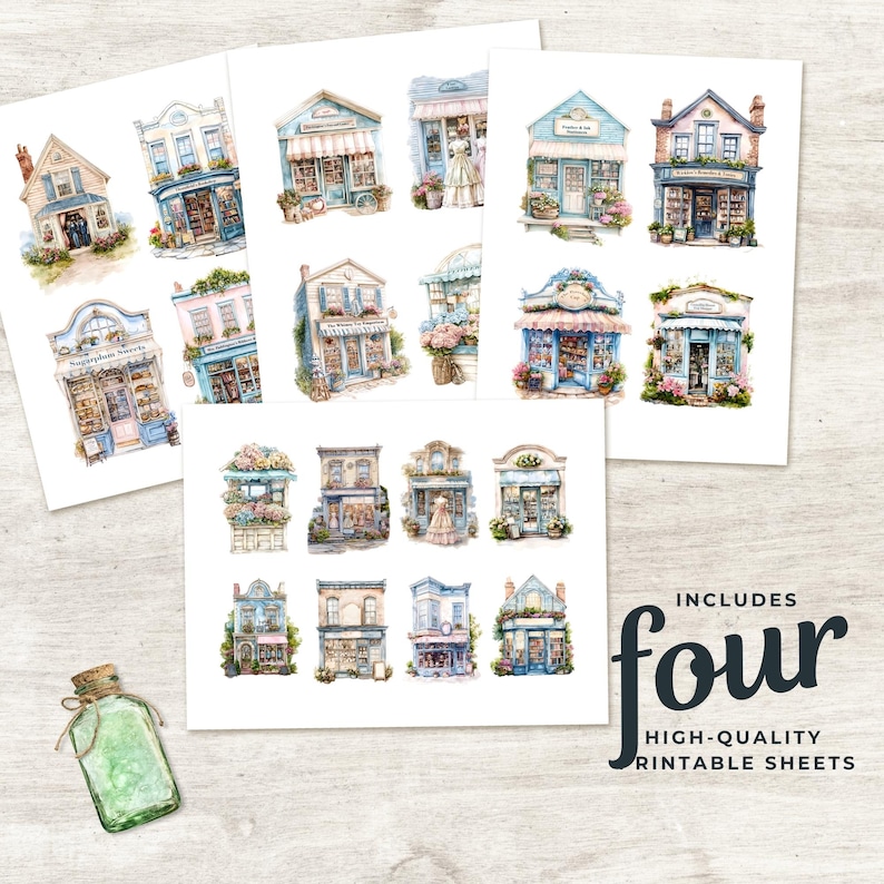 Regency Storefront Seaside Storefront Fussy Cuts | Regency Ephemera (digital Download ...
