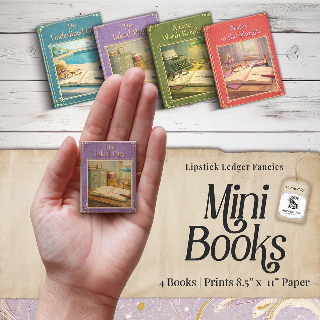 Journal Mini Book Example Junk Journal Mini Books | Printable Junk Journal Kit and Foldable ...