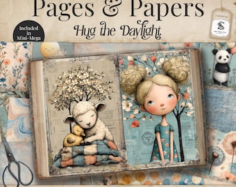 Kit de diario basura infantil estilo Cottagecore, efímeras Shabby Chic sencillas para niños (descarga digital) SP098