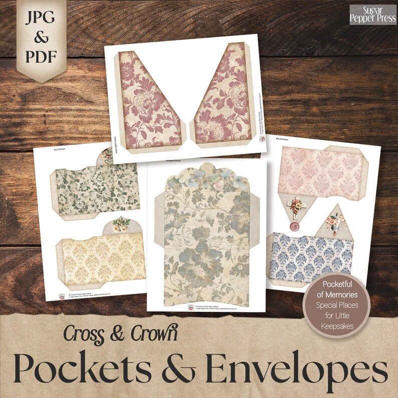 Faith Junk Journal Pockets and Envelopes Kit | Vintage Christian ...