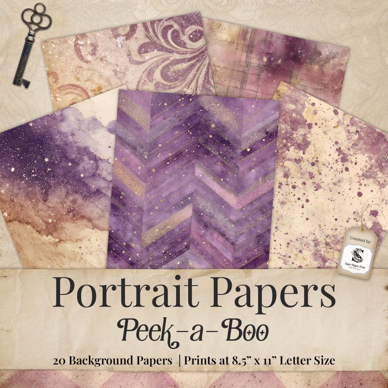 Purple Glitter Portrait Paper: Vintage Halloween Scrapbook Pages ...