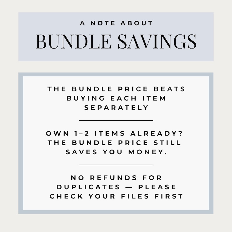 A note about bundle savings