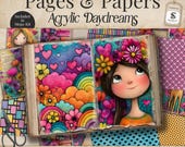 Colorful Junk Journal Pages, Printable Scrapbook Paper (Digital Download) SP081