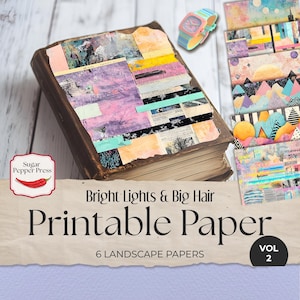 Papier numérique couleur néon des années 80, vol 2 | Inspiré du rétro pour le journal indésirable, le scrapbooking et les projets créatifs SP045