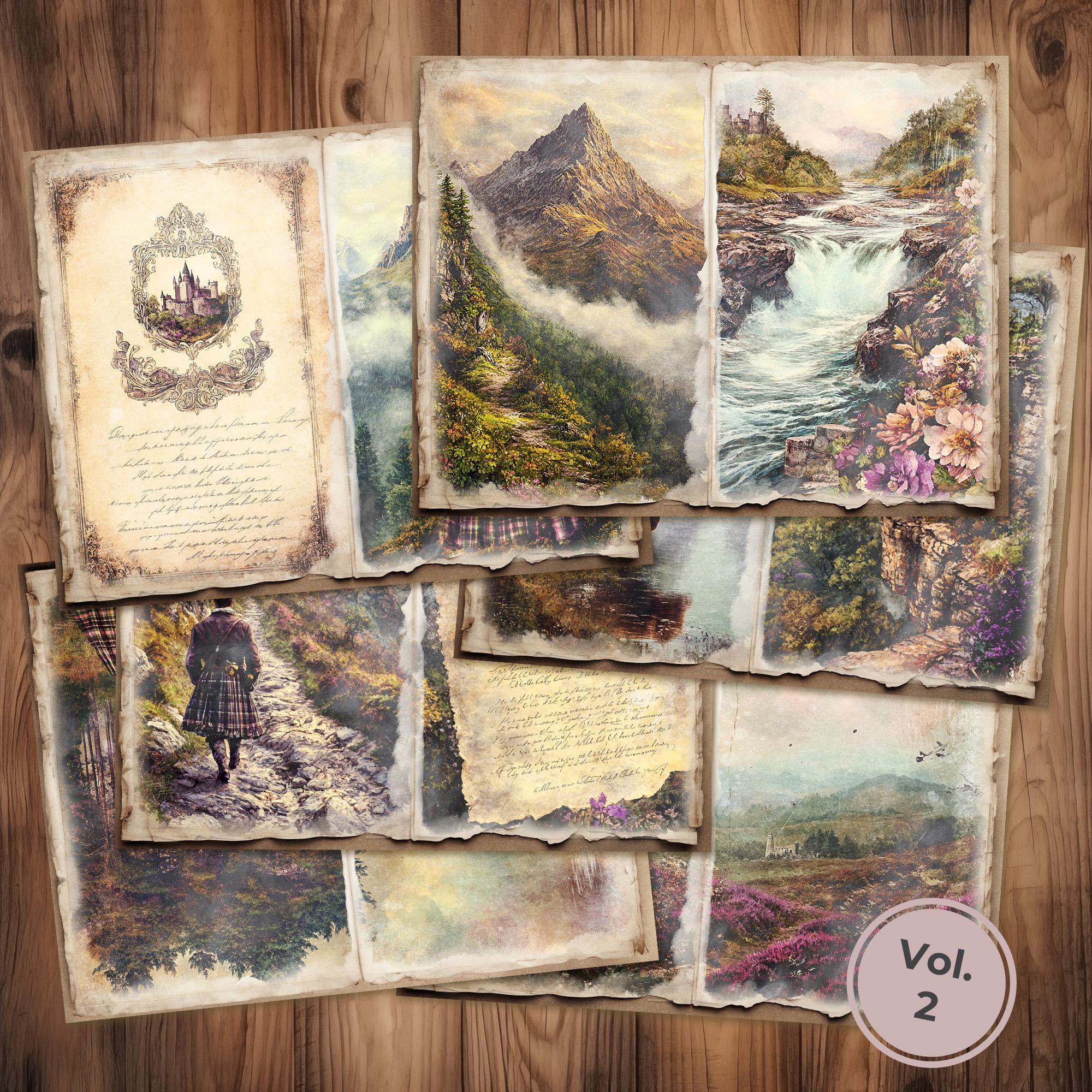 Outlander Journal Scottish Junk Journal Page Bundle | Outlander, Vintage Whiskey, Castles ...