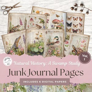 Swamp Study Junk Journal Pages | Vintage Natural History (Digital Download) Vol SP009