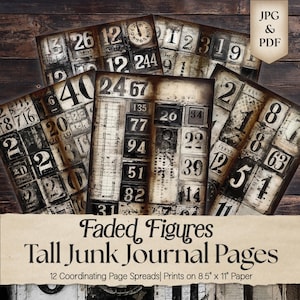 Masculine Tall Skinny Junk Journal Pages, Essentials Neutral Printable Digital Download Craft Pages for Men Vintage Scrapbook Supplies TS001