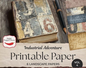 Papel imprimible de estilo grunge industrial masculino, vol. 4 (descarga digital) PP002