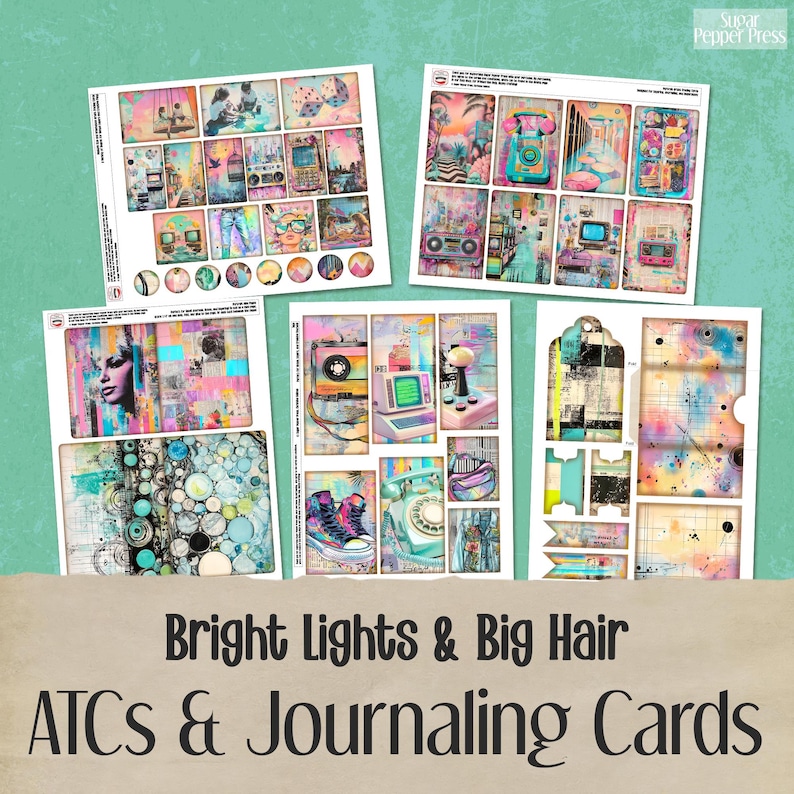 80s Retro Junk Journal Kit | Printable Ephemera, Pages (digital ...