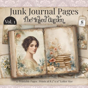 Jane Austen Junk Journal Pages Vol. 1 | Printable Regency Garden Papers, Vintage Floral Writing Kit SP123