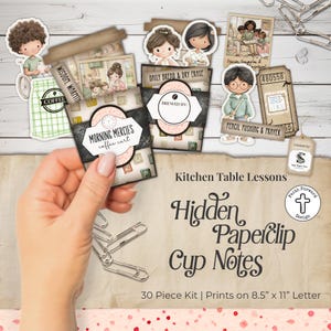 Kristen hemundervisning mammapresent | Tro dold gem kopp anteckningar utskrivbar skräpjournal kit SP2638