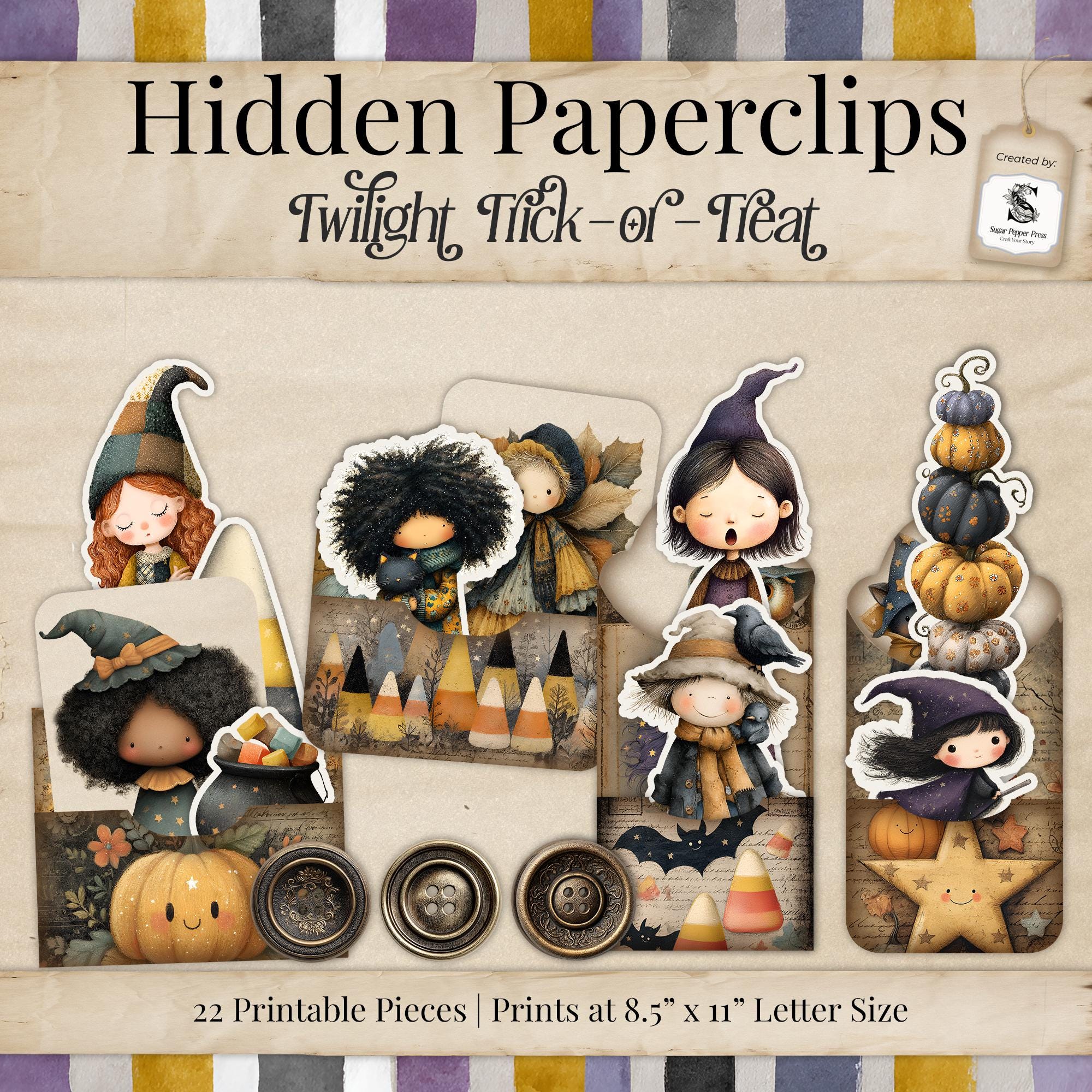 Halloween Hidden Paperclips | Cottage Shabby Chic Junk Journal Kit ...