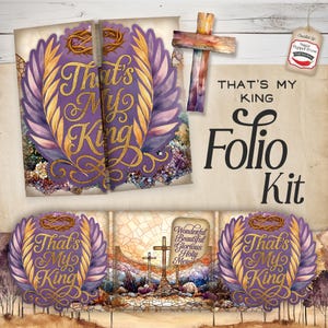 Kit de diário de recortes Faith Christian Fussy Cut Junk, Escrituras de Jesus, Páscoa, Etiqueta para scrapbook com cartão efêmero, Bolso dobrável, Download digital SVG