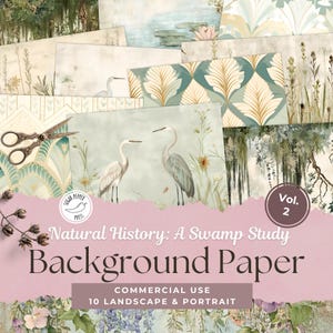 Achtergrondpapier Vol. 2 moeras naturalistisch botanisch, elegant sereen groen, vintage aardse art deco bloemen, rustiek dromerig weelderig design, SP009