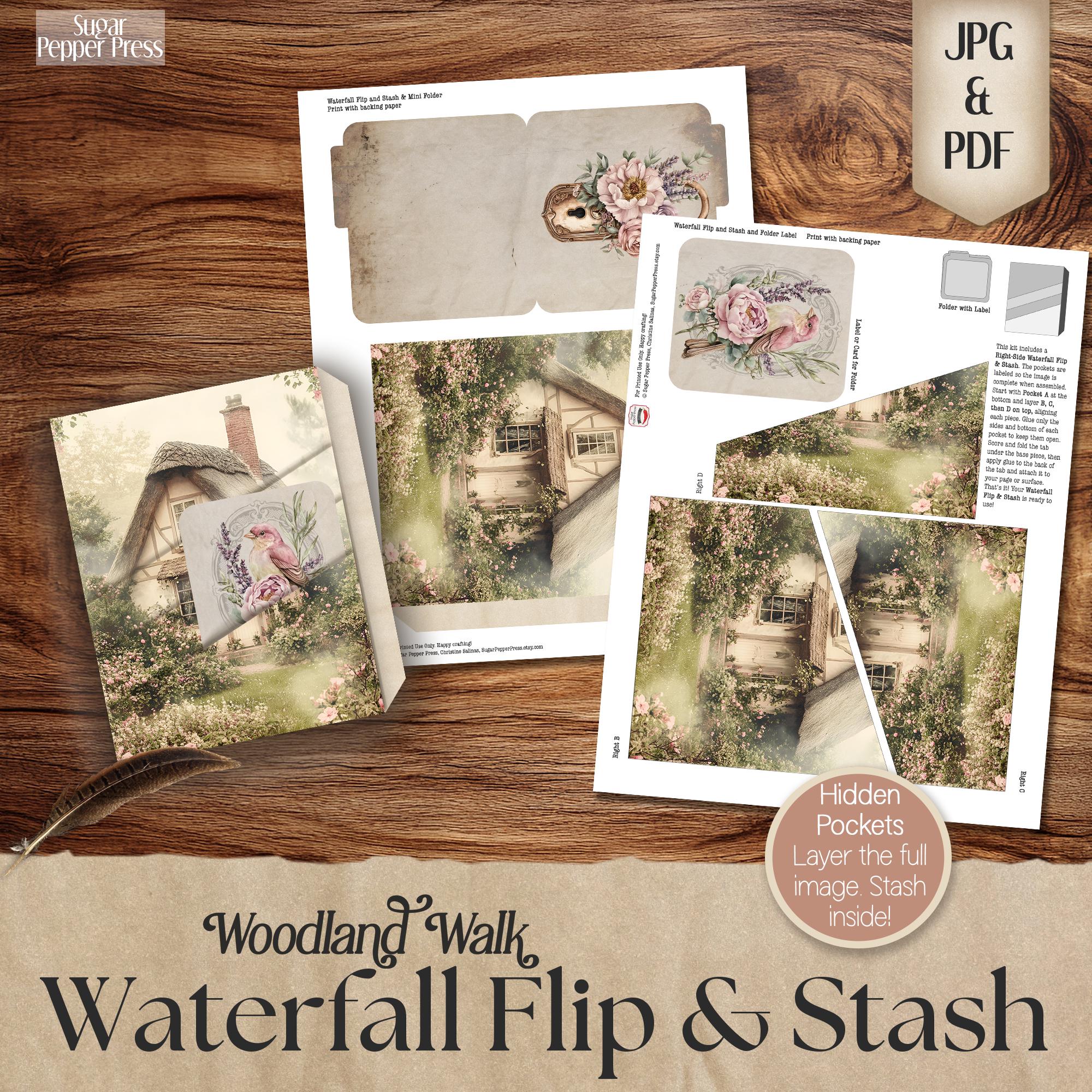 Cottage Garden Junk Journal Pockets, Shabby Chic Floral Ephemera ...