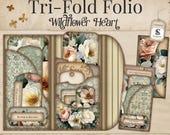 Wildflower Folio Kit, Printable Vintage Junk Journal Kit (PDF & JPG) SP003