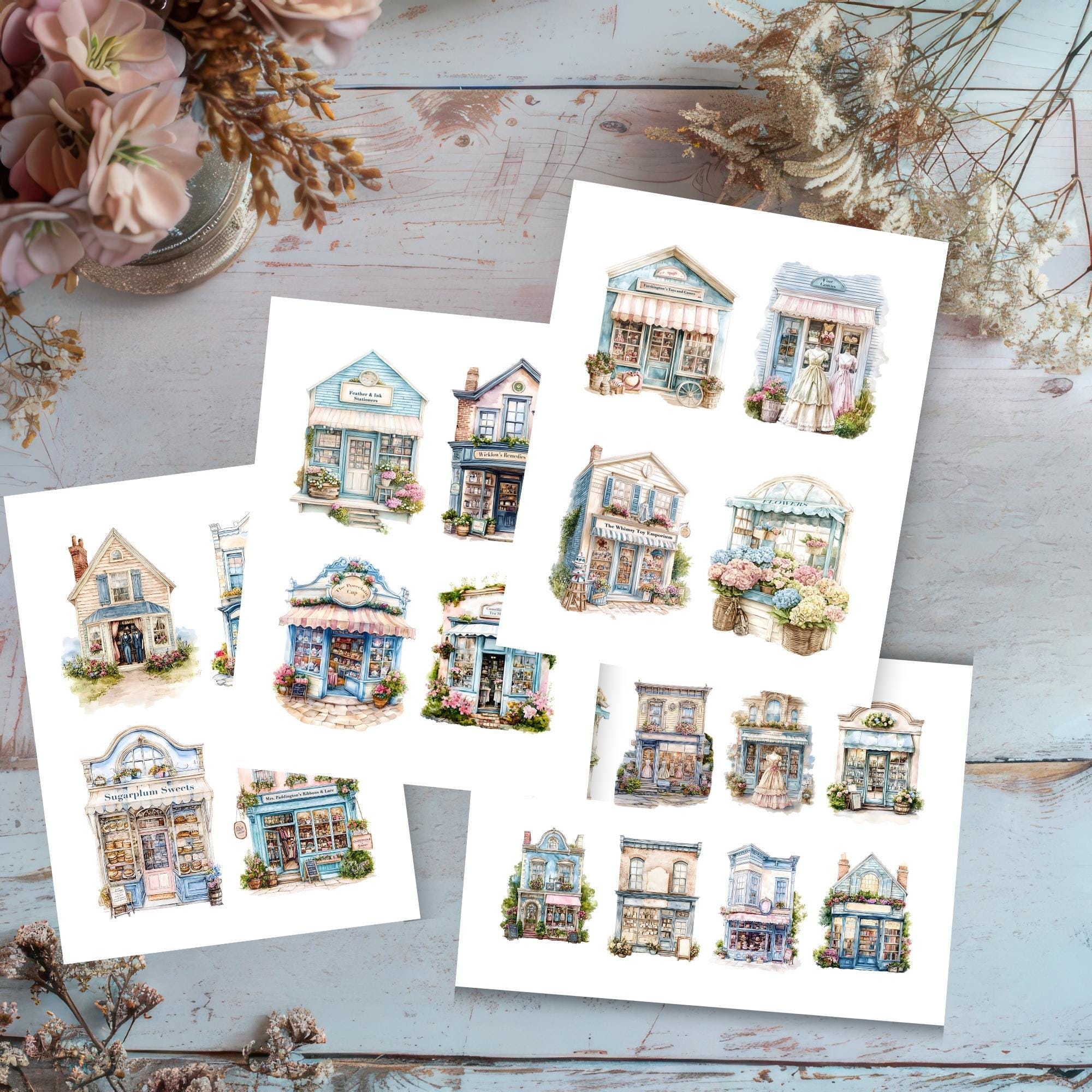 Regency Storefront Seaside Storefront Fussy Cuts | Regency Ephemera (digital Download ...