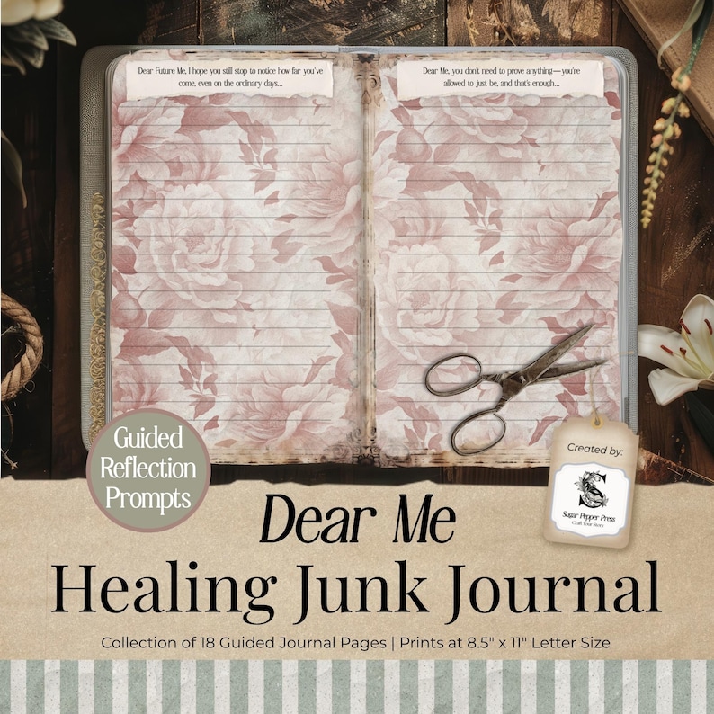 Healing Junk Journal Pages, Vintage Floral Printable Kit (digital Download) PP008 - Etsy